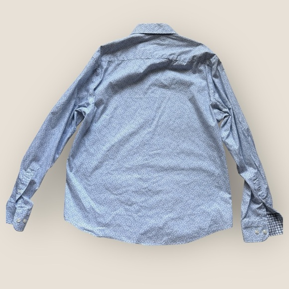 Pronto Uomo - Modern Fit Blue Patterned Shirt - Size L - Picture 8 of 11